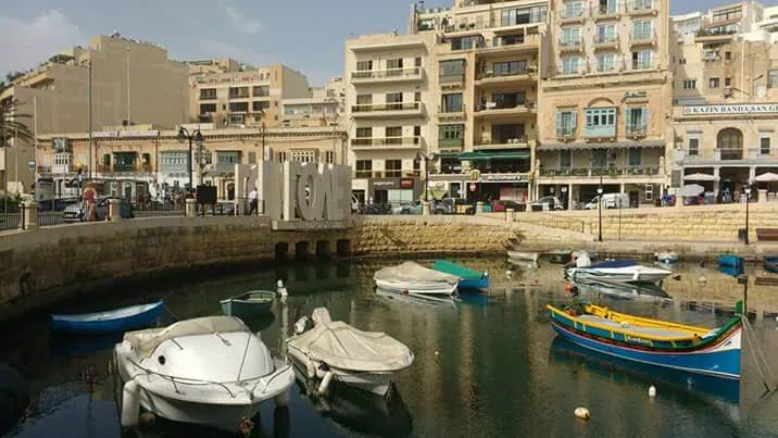 Spinola Bay and the Love Monument, St Julian's